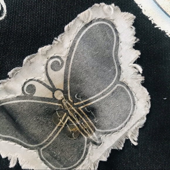 Disney Tinkerbell Patches Mini Messenger Black Shoulder Crossbody Bag - Picture 6 of 9